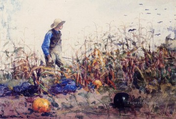 野菜の中で 別名トウモロコシ畑の少年 リアリズム画家ウィンスロー・ホーマー Oil Paintings
